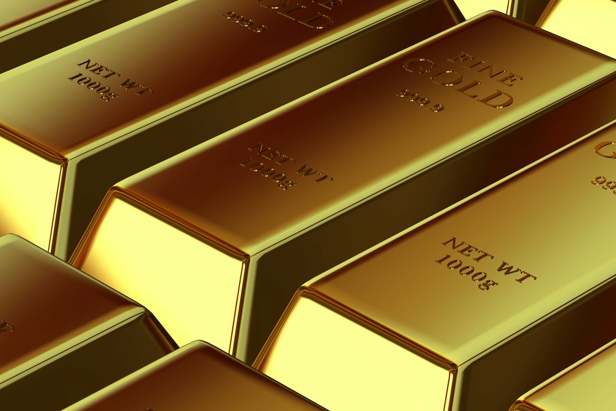 Close-up of fine gold bars