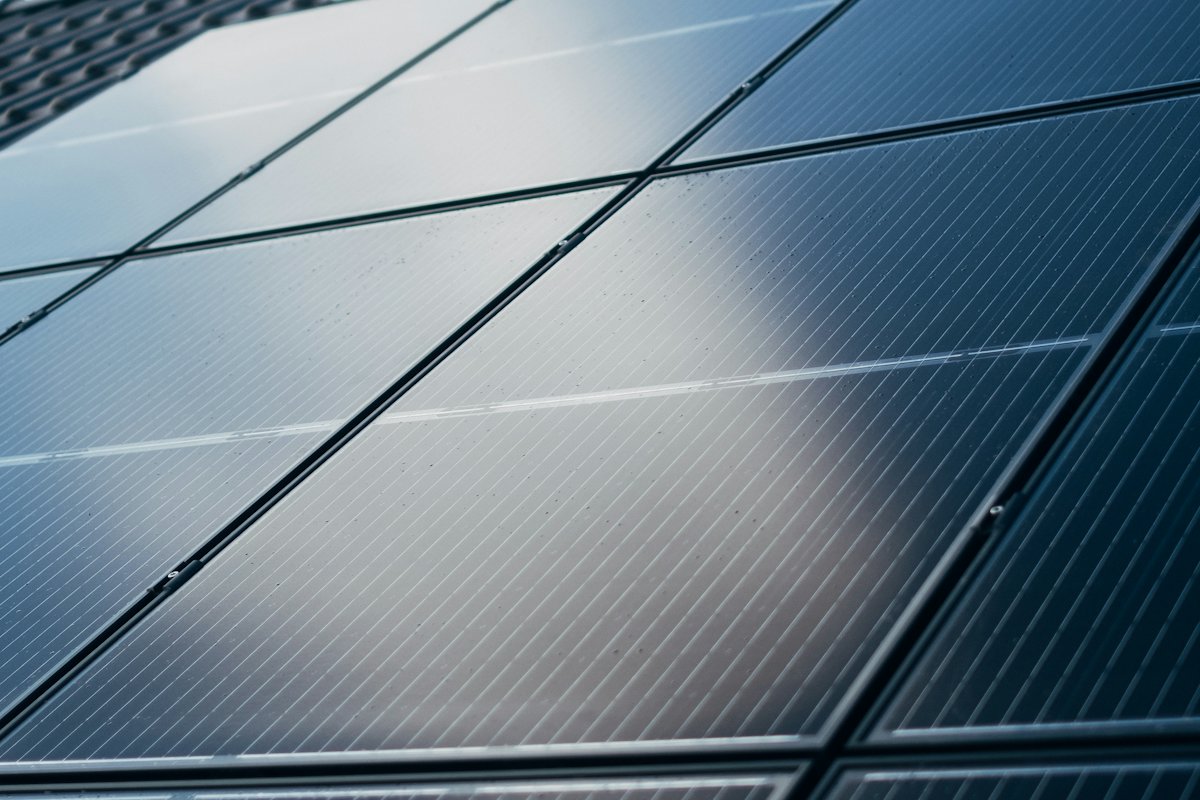Close-up of solar panels